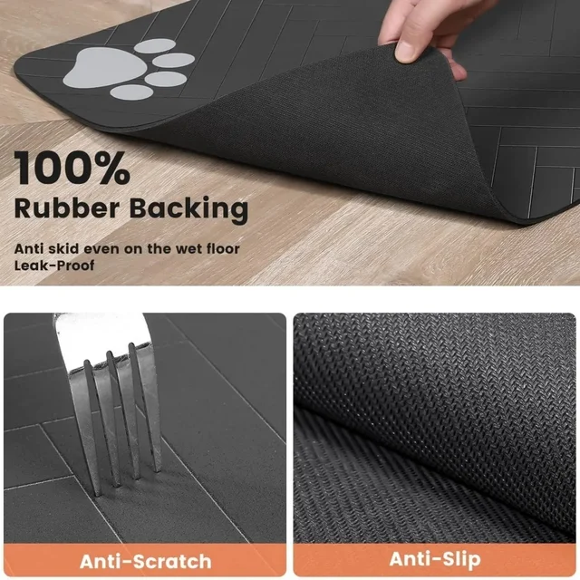 Pet Placemat Dog Cat Food MatStrong Absorption Quick Dry Non-Slip Paw Print Pet Water Bowl Mats Durable Dog Cat Feeding Supplies 5