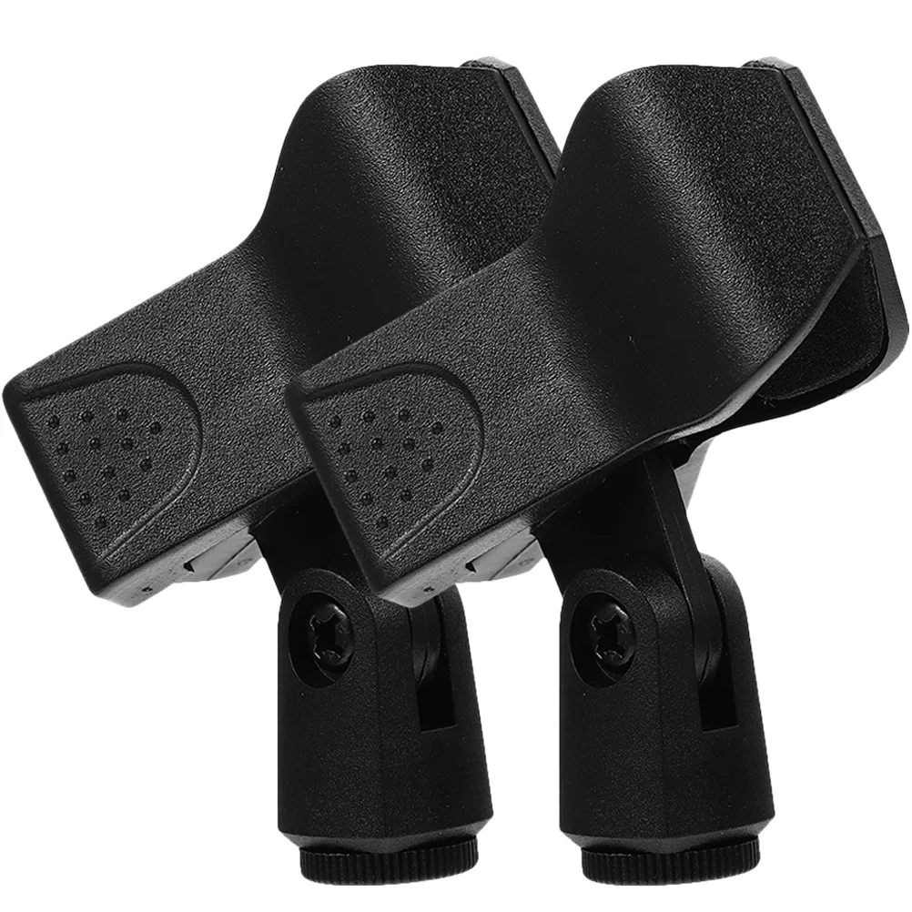 

2 Pcs Microphone Clip Portable Stand Lifter Bracket Durable Plastic Clamp Univeral