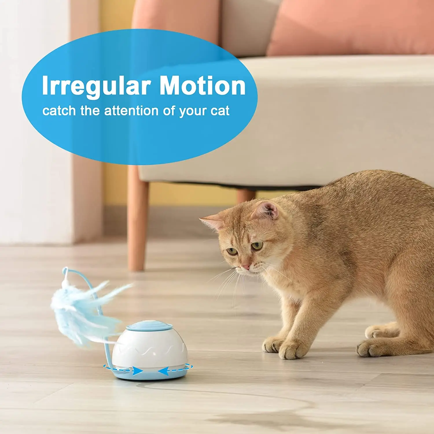 猫のおもちゃ  USB充電   インテリジェント  羽がある 電気猫のおもちゃ USB 充電 360 回転インタラクティブパズル