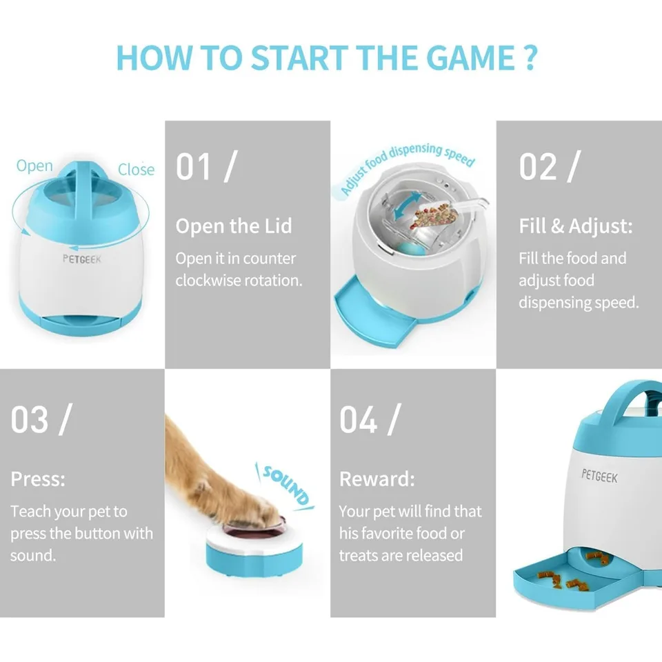 Automatic Dog Treat Dispenser with Remote Control