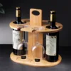 Wooden Red Wine Rack Ornaments Bamboo High Legged Glass Inverted Cup Rack Outdoor Portable Hanging Wine Glass Rack 6