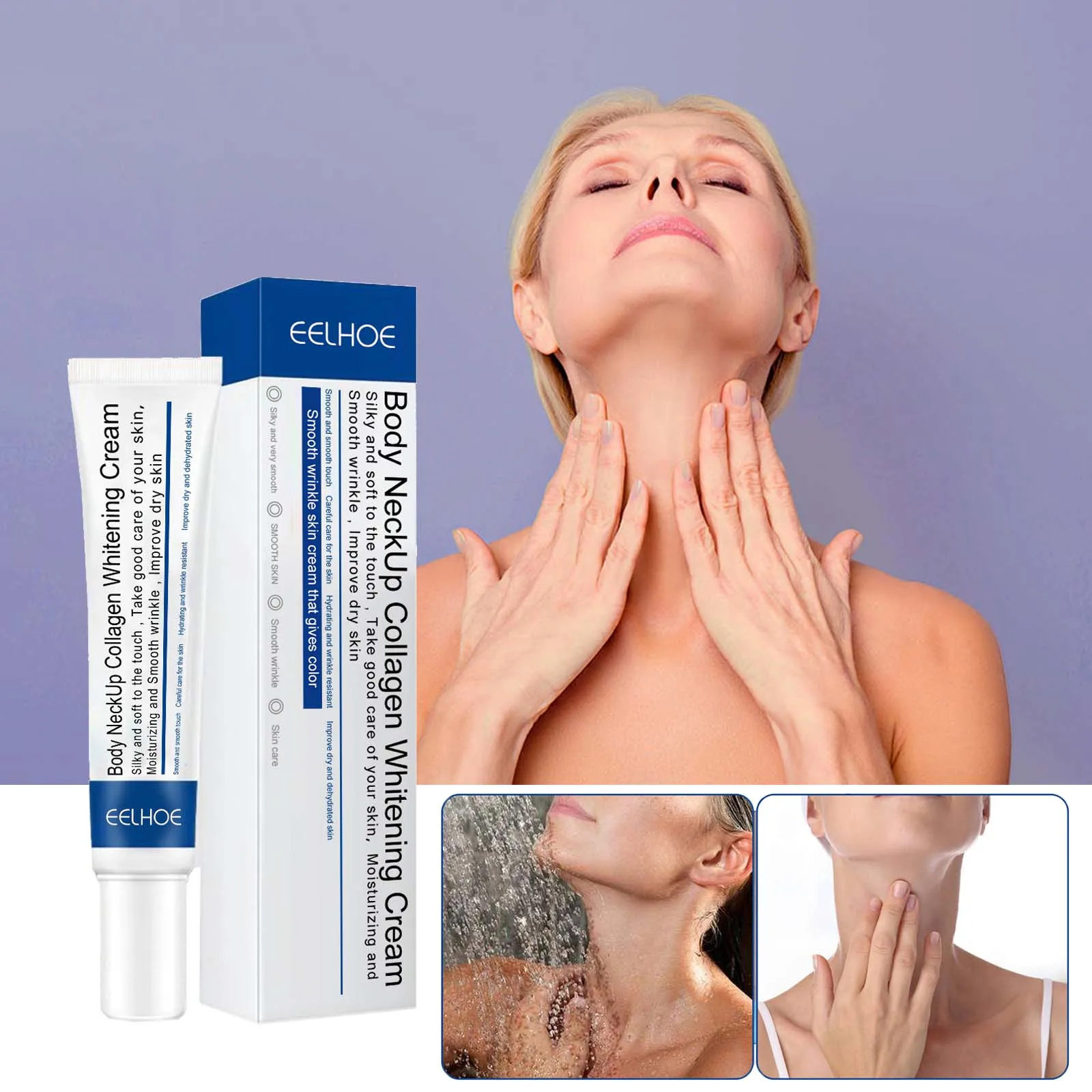 Neck Cream EELHOE Collagen Lightens Neck Fine Lines Wrinkles Anti-aging Lifts Tightens Skin