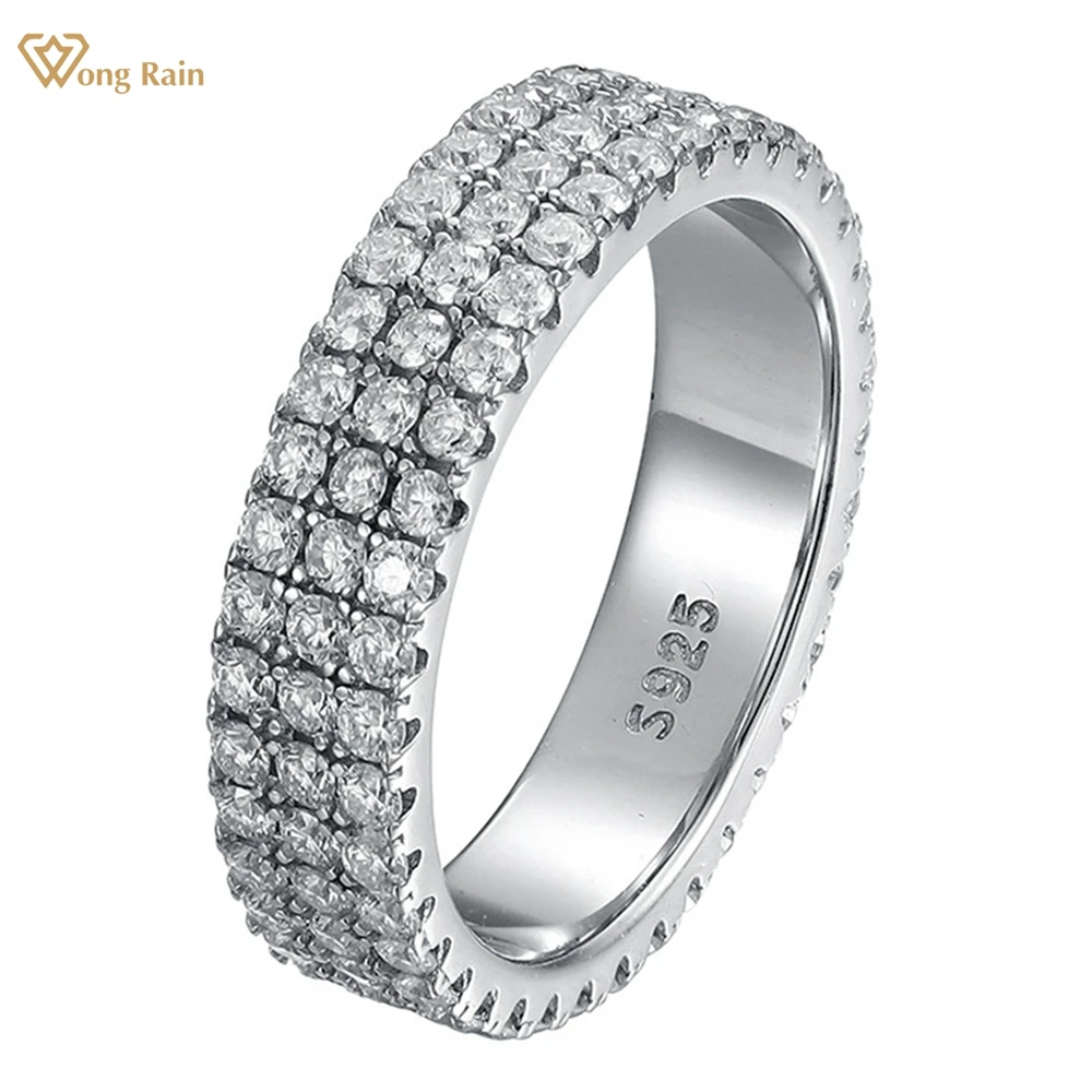 Wong Rain 100 925 Sterling Silver Real Moissanite 3EX VVS1 Full Diamond wong-rain-100-925-sterling-silver-real-moissanite-3ex-vvs1-full-diamond