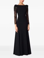 HIGH STREET Newest Fashion 2025 Designer Party Vestido Women's Spliced Mesh Diamonds Beaded Long Sleeved axi Long Dress