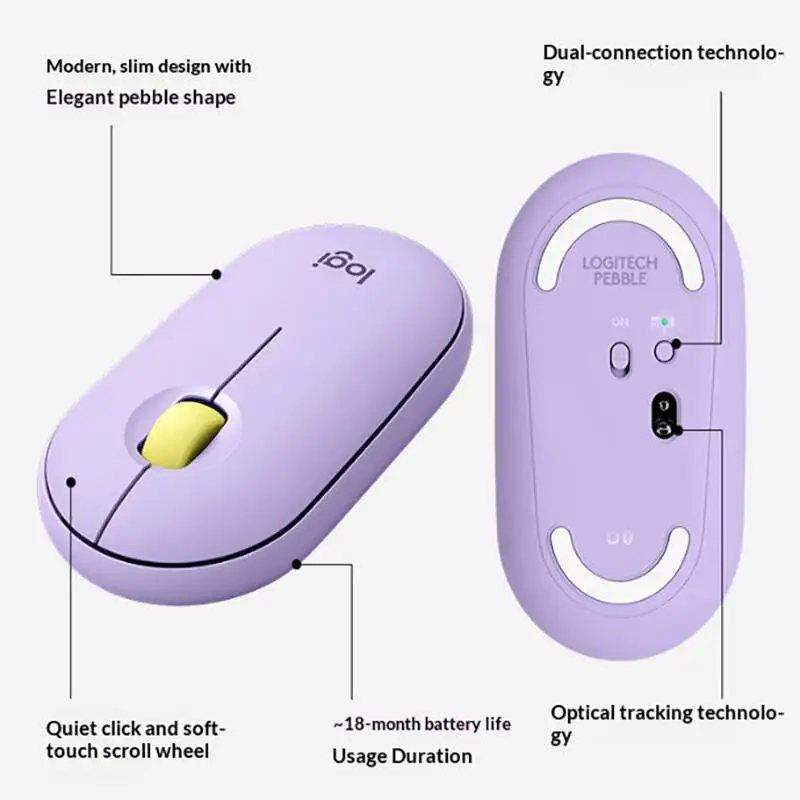 로지텍 M350 인체공학적 페블 마우스 - 편안한 그립감, 10m 범위, USB 리시버, 재활용 플라스틱, 친환경 사용자의 선택