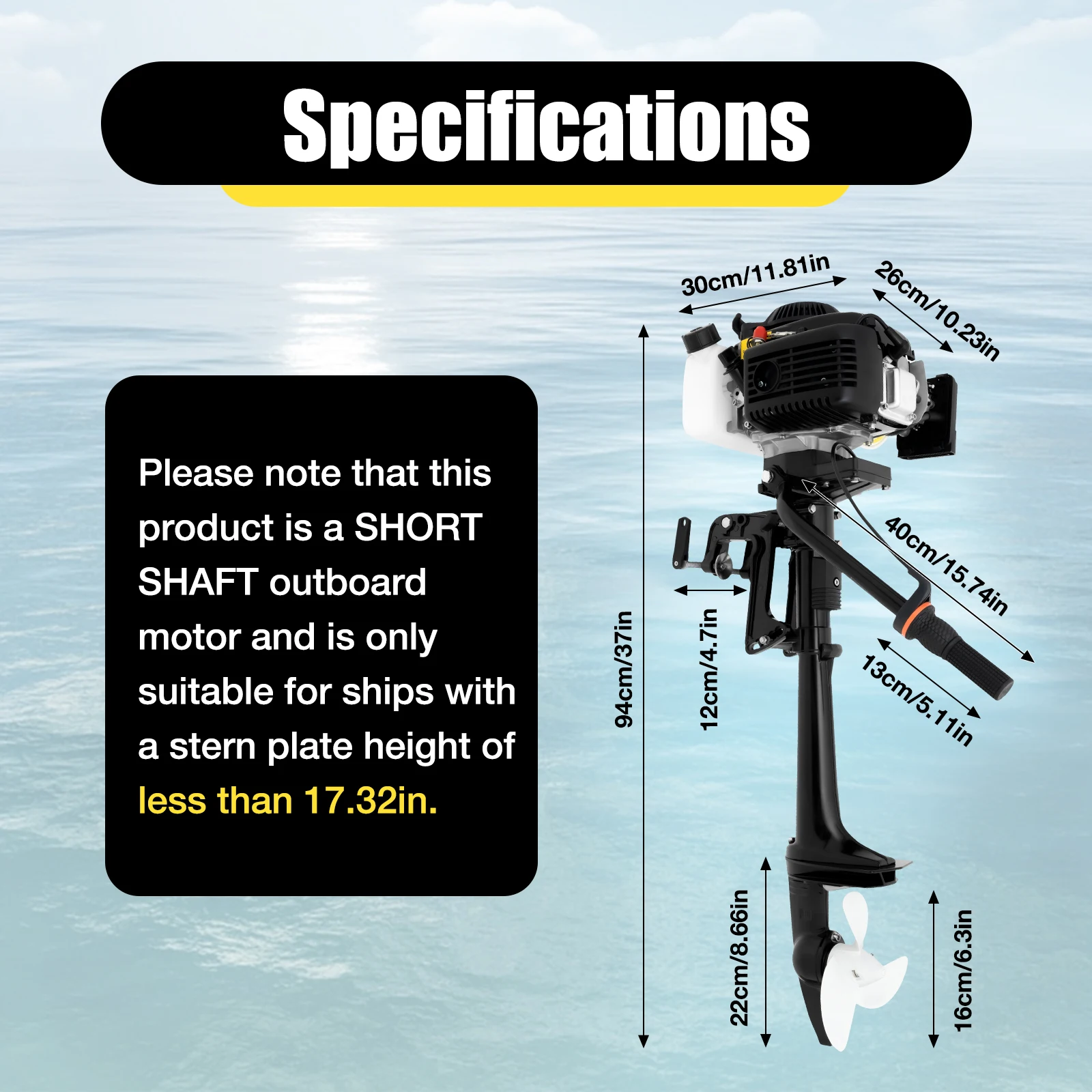 

52CC Heavy Duty Outboard Motor Boat Engine 4-Stroke 4HP Outboard Motor Shaft With Air-Cooled CDI System