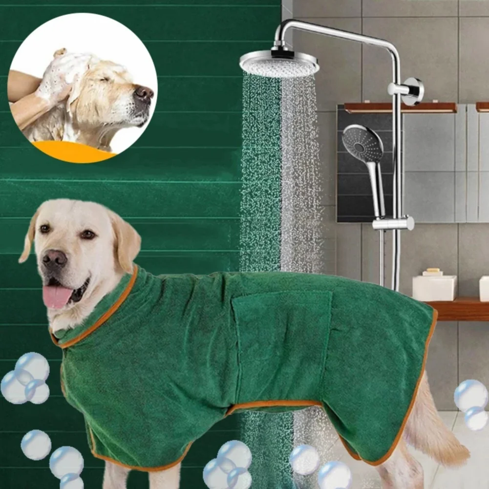 Albornoz superabsorbente para perro, toalla ajustable para mascotas, abrigo de secado, accesorios para perros pequeños, medianos y grandes