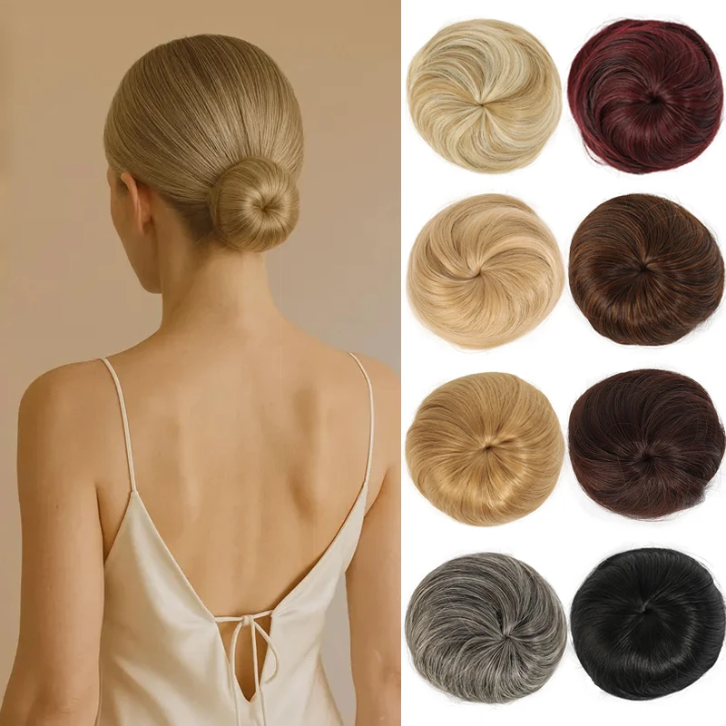 볼륨감 있는 헤어 번 익스텐션, 클립형 드로스트링 시뇽 헤어피스, 간편하게 업..