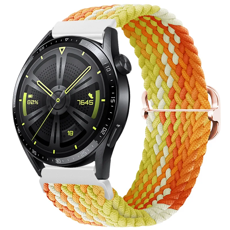 Braided Loop Breathable Sport Wristband Bracelet, 20mm/22mm Band