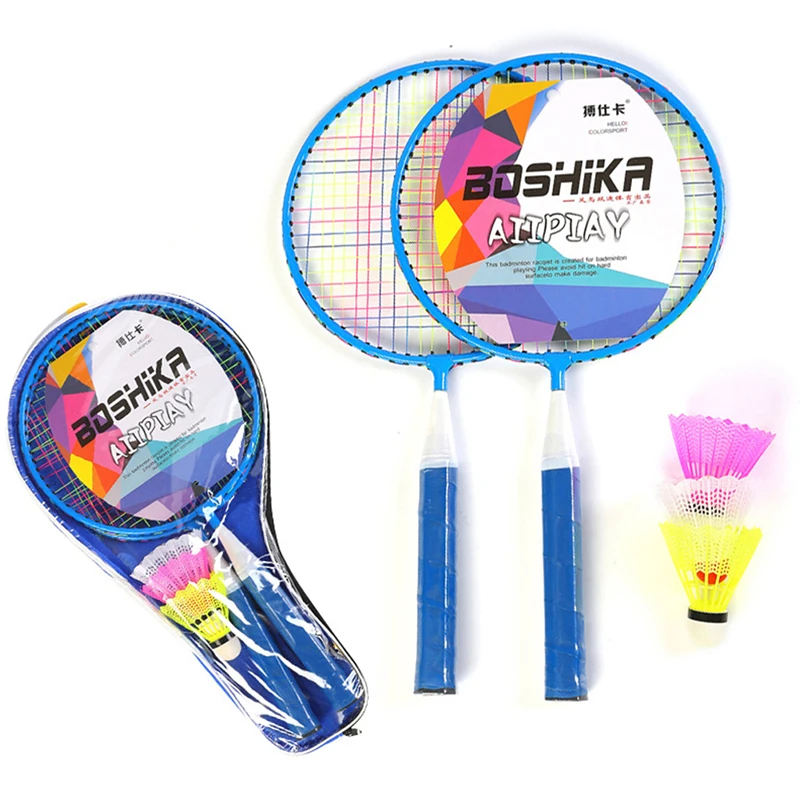 1 par crianças tênis badminton raquetes bola conjunto esportes jogo da família brinquedo crianças raquetes de badminton n66