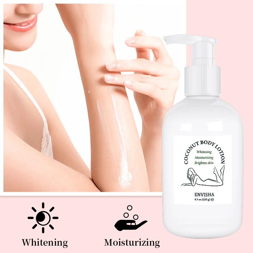 ENVISHA Skin Care Coconut Oil Body Lotion Whitening Moisturizing Brightening Collagen Hyaluronic Acid Retinol Remove Melanin 3