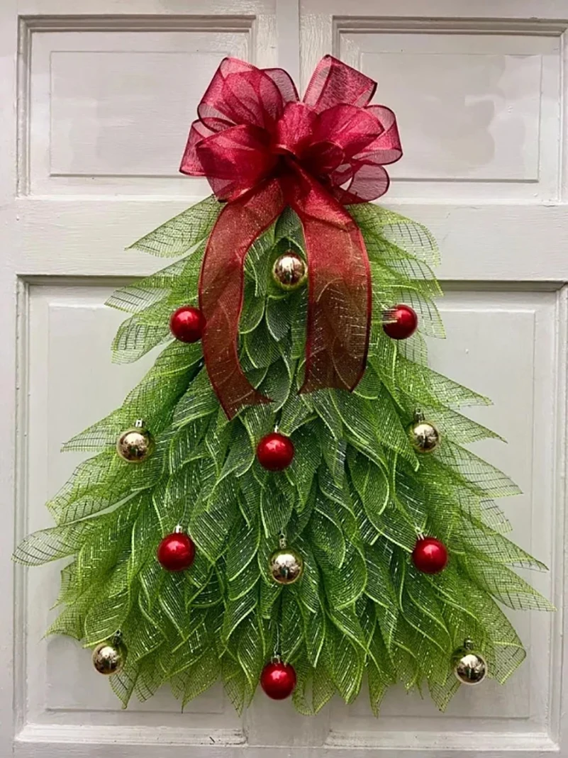 Christmas Simulation Christmas Tree Wreath Door Decoration Door Hanging  Home Holiday Yard Decoration Props - AliExpress, image size:801x1069