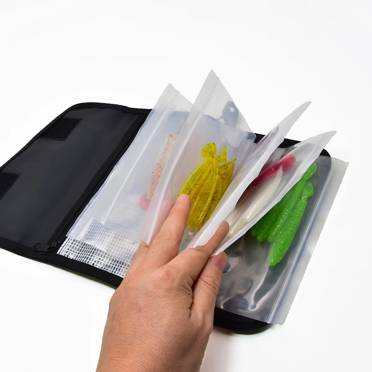 Fake Bait Bag Soft Bait Bag PVC Inner Partition Waterproof Storage Fishing Sorting Accessories Storage Luya