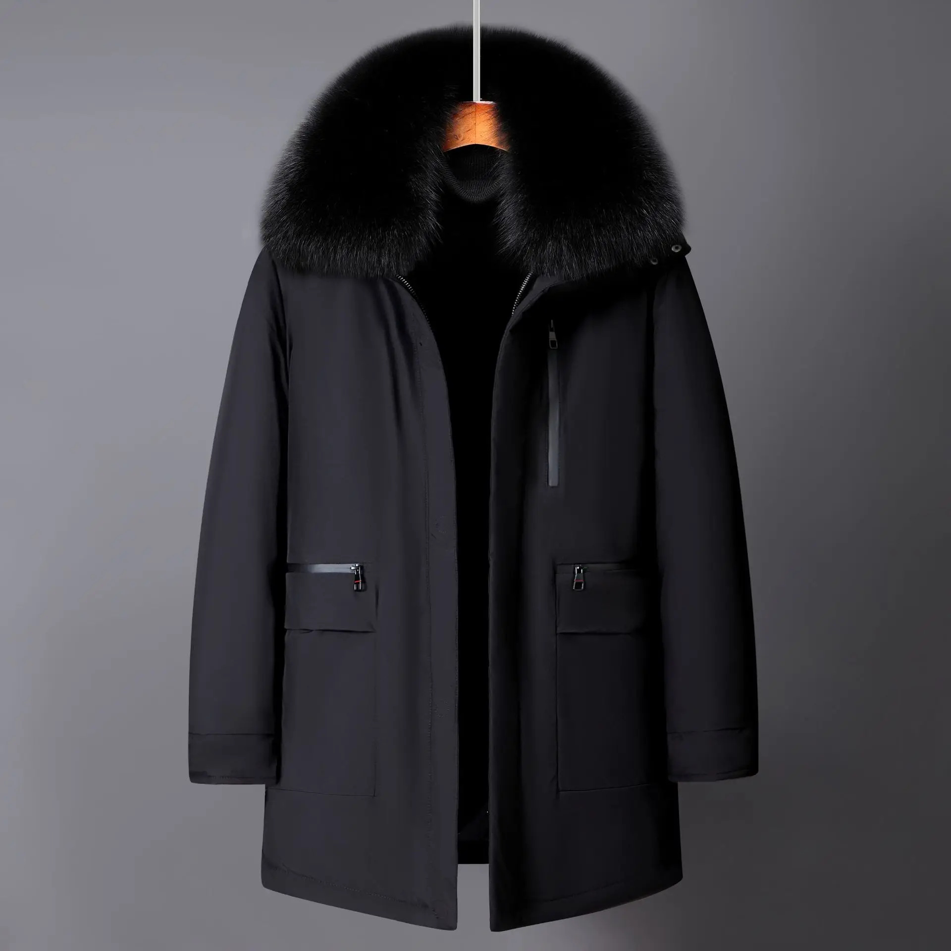 Canada mode hiver veste pour hommes vers le bas manteau Parka hommes blanc doudoune d'oie longue rembourrage détachable vers le bas doublure intérieure H819
