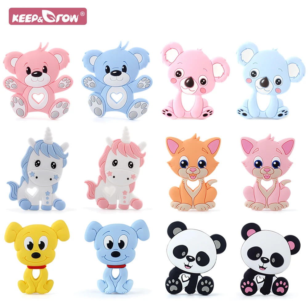 Baby Silicone Teethers Teething Toy Chew BPA Free Food Grade for Baby Pacifier Chain Clips Beads Necklaces Pendant Rodent Animal