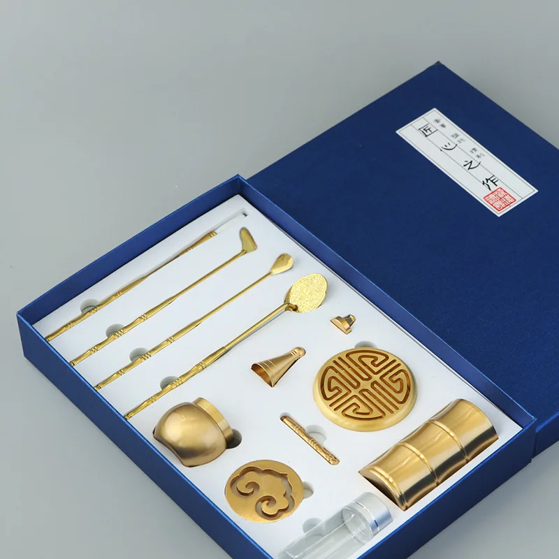 Pure Copper Incense Burner Incense Seal Incense Tool Set Gift Box