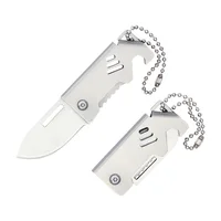 1PC Mini Folding Knife Steel Portable Camping Survival Knife Pocket Folding Knife Self-defense Keyknife Keychain Pendant 1
