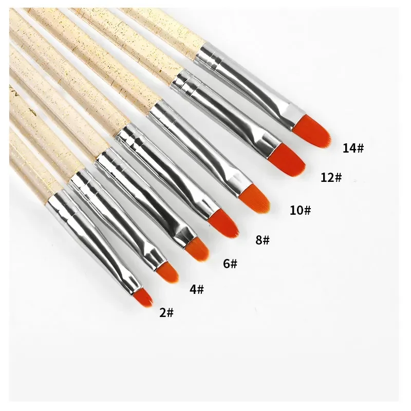 7Pcs/Set Nylon Hair UV Gel Acrylic Nail Art Builder Brush Pen Drawing Pens For Nail Design Nail Supplies For Professionals 4