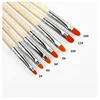 7Pcs/Set Nylon Hair UV Gel Acrylic Nail Art Builder Brush Pen Drawing Pens For Nail Design Nail Supplies For Professionals 4