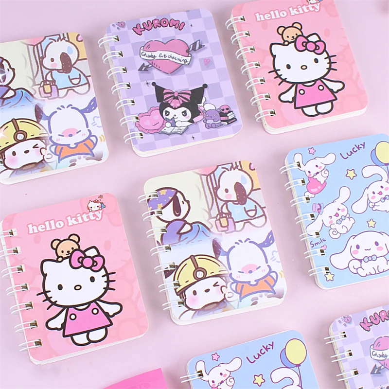 

Блокнот Sanrio Kuromi Cinnamoroll Hellokitty Melody Pachacco, 4 шт., ежедневный Еженедельный планировщик, ежедневник, канцелярские принадлежности для офиса и школы