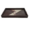 Leather Storage Tray Metal Bedroom Decorative Cosmetics Desktop Makeup Organizer Organize Perfume Lipstick Dressing Table Rack 1