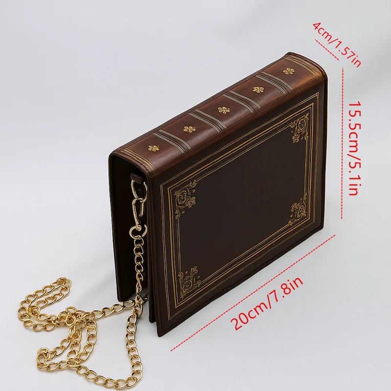 รูปสินค้า กระเป๋าหนังทรงหนังสือ ลายทอง คลาสสิก