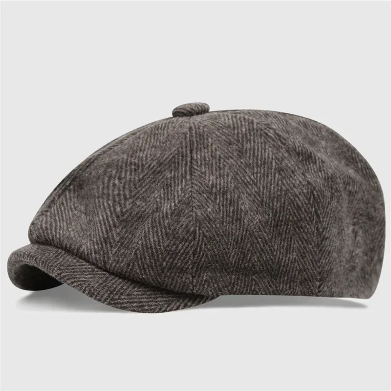 Newsboy Cap Newsboy Hat Winter Retro British Style Newsboy Cap Men Vintage Luxury Unisex Octagonal Flat Cap Cotton Ascot Caps Beanie