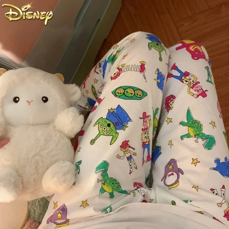 Disney Toy Story Autumn Women Long Sleeve Pajama Pants Anime Kawaii Print Casual Soft Loose Winnie The Pooh Pajama Pants