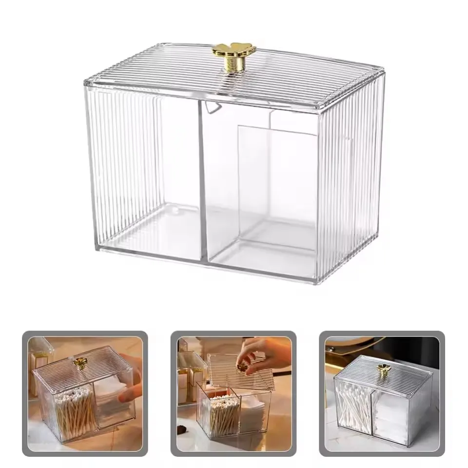 Makeup Cotton Swab Storage Box Makeup Remover Cotton Toothpick Line Cosmetic Box Desktop Beauty Egg Acrylic Storage Box 4