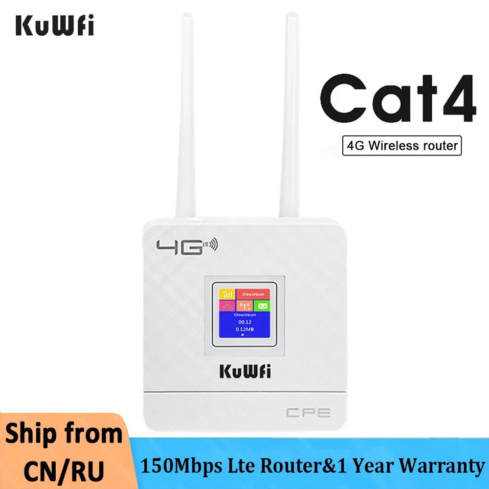 Kuwfi 4G Lte Router 150Mbps Router Wifi Wilress Antenne Esterne Sbloccate Modem Wifi Con Slot Per Scheda Sim Porta Rj45 Cpe903