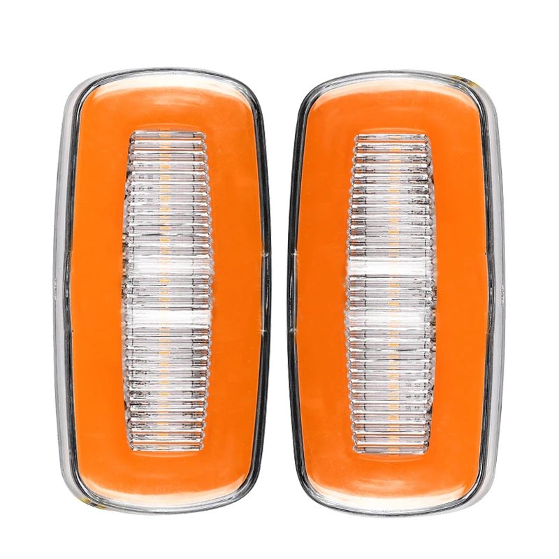 

1 Pair 12-24V Truck Trailer 4" LED Amber Side Marker Clearance Light Turn Signal Universal for Bus Lorries Semi Van RV Car IP67