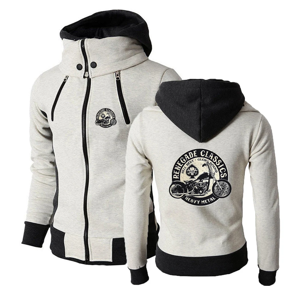 Sweater men's autumn coat retro glory limit motorcycle American jacket motorcycle double zipper coat