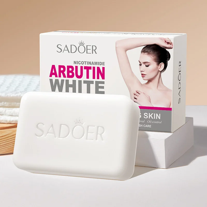 1/2/3pcs SADOER Arbutin Facial Soap Moisturizing Skin WhiteningDeep Cleansing Body Face Wash Foam Facial Cleanser Handmade Soap