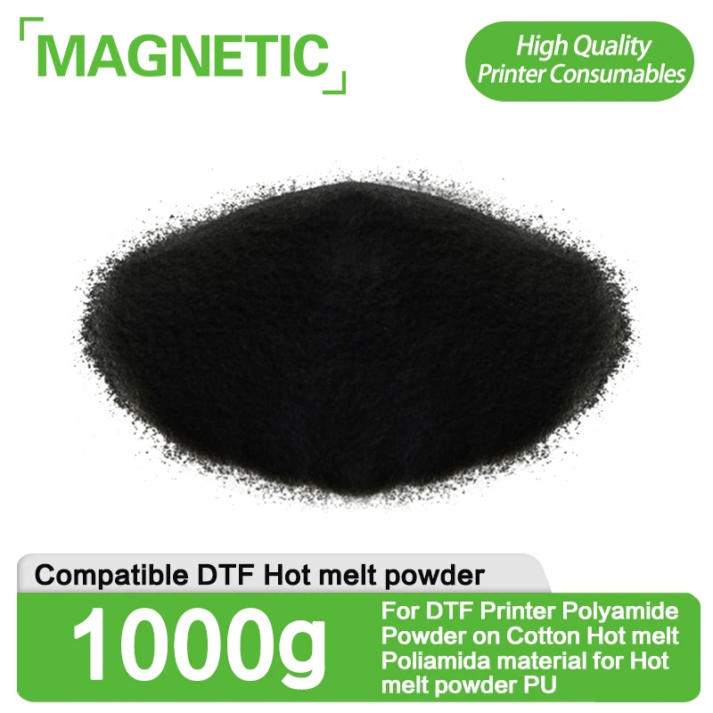 Poliamida Preto para Impressora Dtf Algodão Hot Melt Poliéster Material para pó Hot Melt pu para Filme Pet 1000g Novo pó de