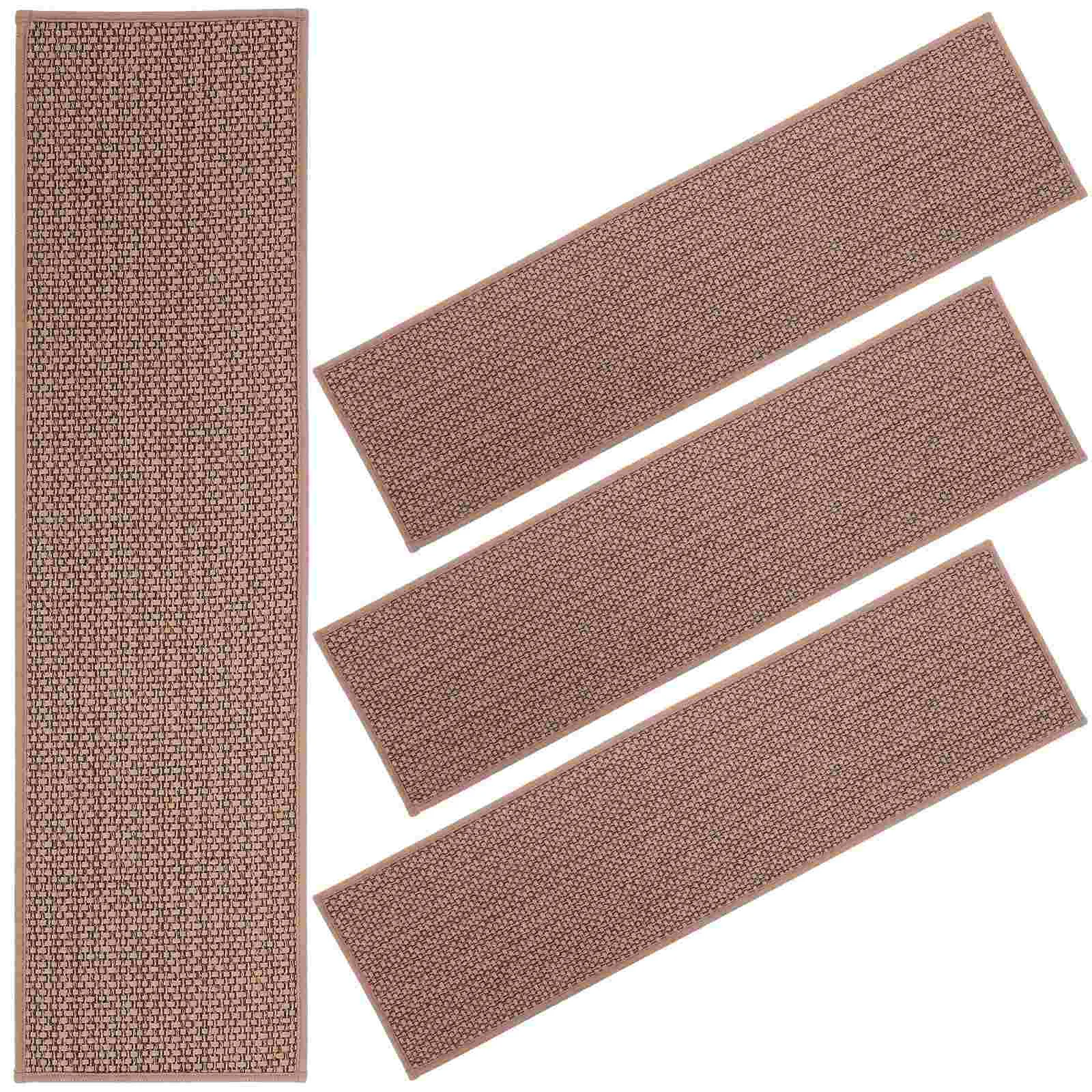 

4 Pcs Carpet Treads Wood Stairs Wooden Steps Pedalboard Indoor Runners Nonslip Mute Pad