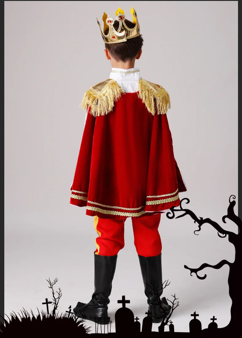 Kids Cosplay Costume Medieval Prince Costume Halloween The Emotional Story of the Prince and Princess Fantasy Royalty Performance