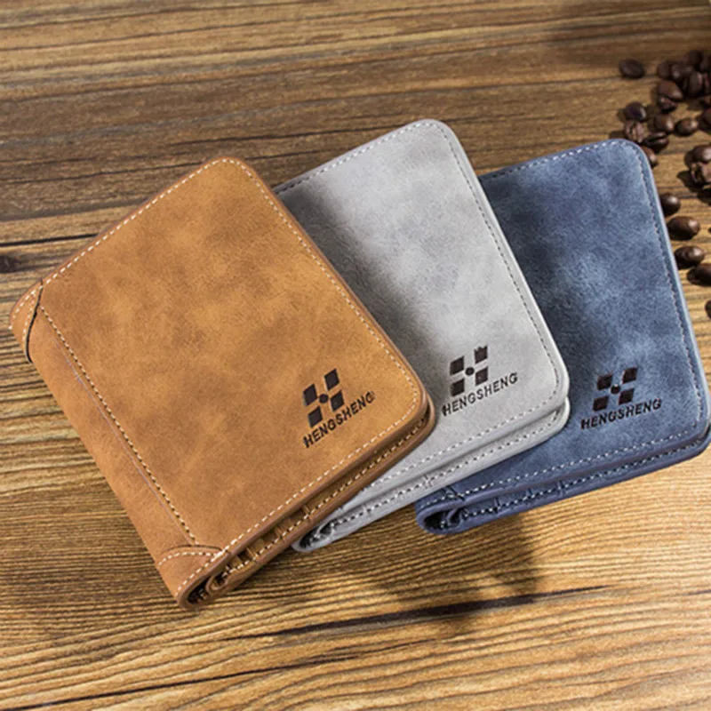 Men's Wallet Leather Billfold Slim Hipster Cowhide Credit Card/ID Holders Inserts Coin Purses Luxury Business Foldable Wallet 2