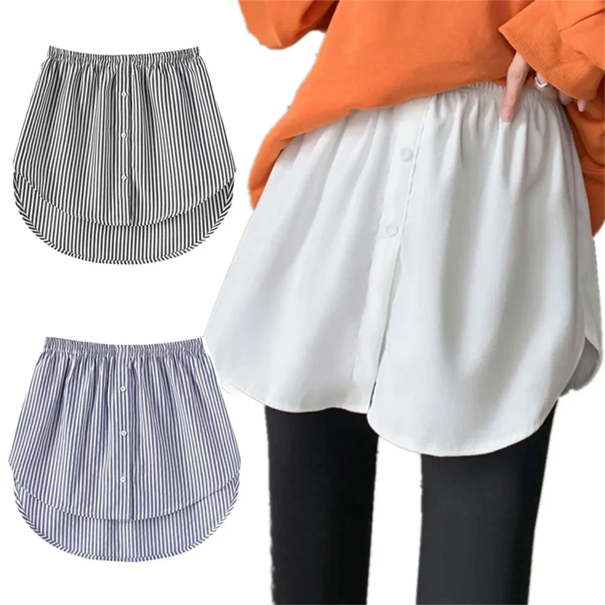 2025 Detachable Underskirt Women Fake Shirt Irregular Skirt Tail Blouse Hem Extender Fake Hem Mini Skirt Fake Hem Skirts Women 2