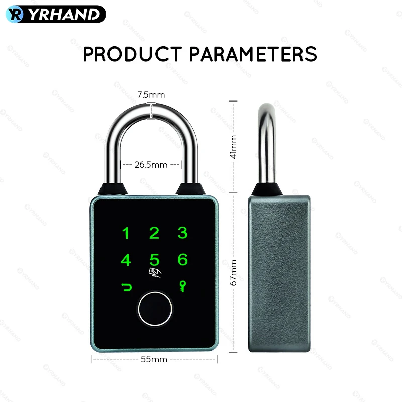 ASHATA スマート指紋南京錠 盗難防止 防水 安全寮ドア 電子ロック 防水 電子ロック ジム 小型ロック 倉庫ドア(並行輸入品) ASHATA スマート指紋南京錠 盗難防止 防水 安全寮ドア 電子ロック 防水