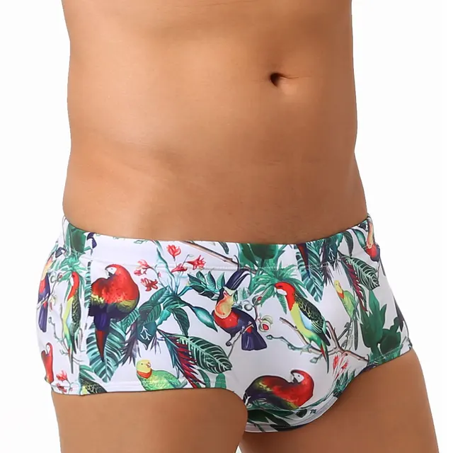 New Bathing Suit Pants Brand Man Swim Pants Printed Push-up Stretch Soft Sexy Beach Swimming Swimwear Male Drawstring Surfing