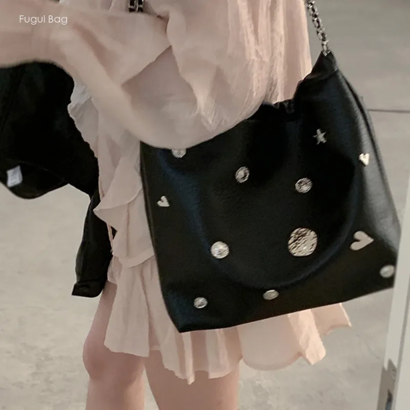 High End Large Capacity New Tote Minimalist Retro Chain Commuting Versatile Fashion Women's Underarm Handbag Shoulder Bag