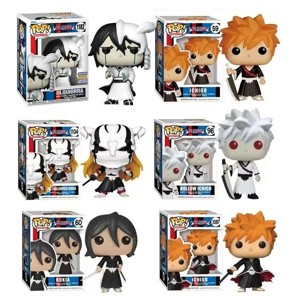 Figuras de acción de vinilo Funko Pop Anime BLEACH Ulquiorra #1182 Hollow Ichigo #96 Ichigo #59 #1087 Rukia #60 Juguetes Regalos
