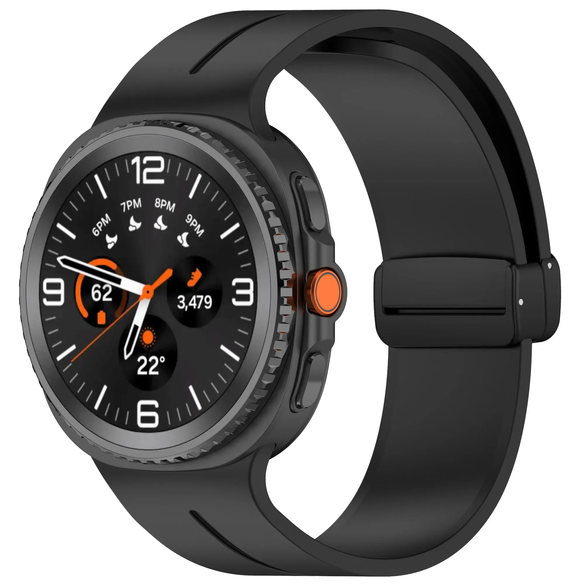 Sport Silicone Strap with Magnetic Buckle - Comfortable Bracelet for Smartwatches