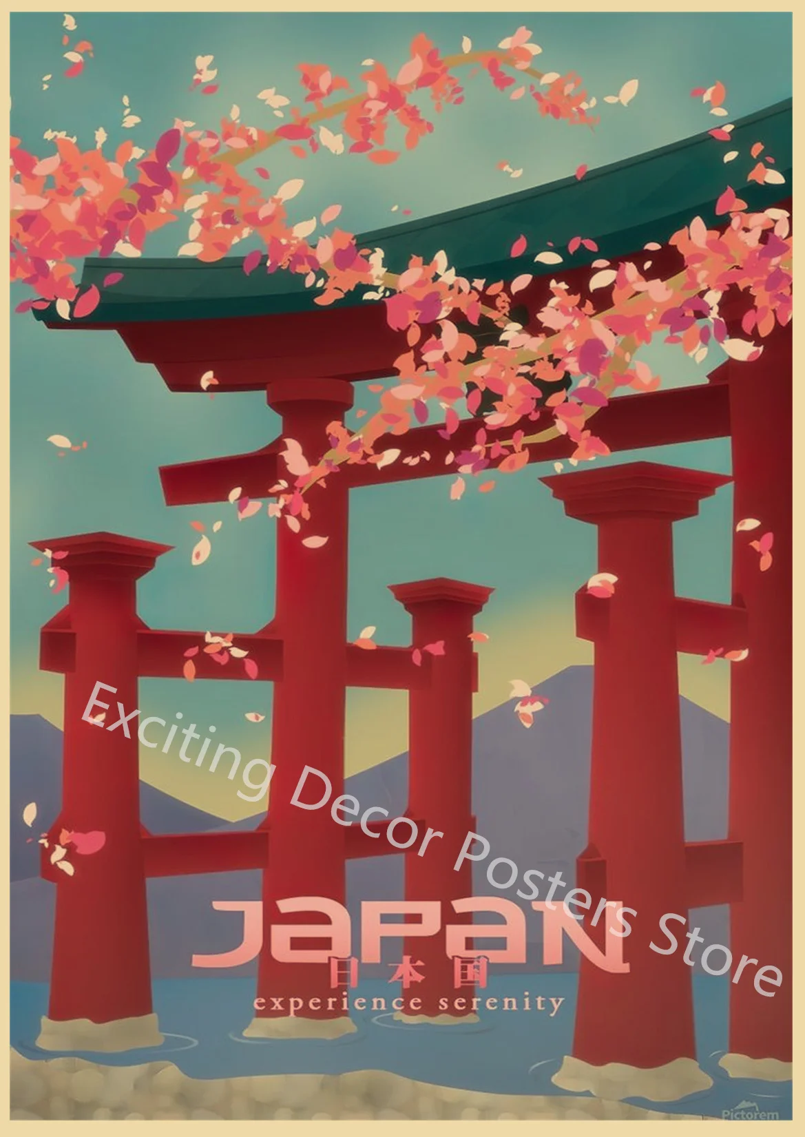 Japan Tourist Attractions Poster Tokyo Fuji Travel Kraft Paper Vintage Room  Bar Scenic Spots Decor Aesthetic Art Wall Painting - AliExpress