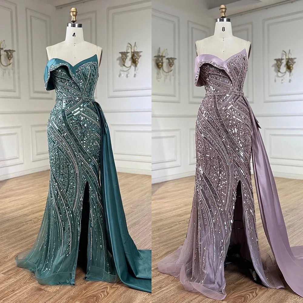 パーティードレス Runway Madina Evening Dress Elegant Off The Shoulder Mikado Wedding Dress Beading