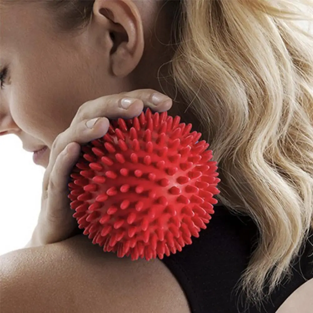 PVC bola de massagem Spiky para Yoga, bola durável, alívio das dores nos pés, fascite plantar, 9cm, esporte Fitness