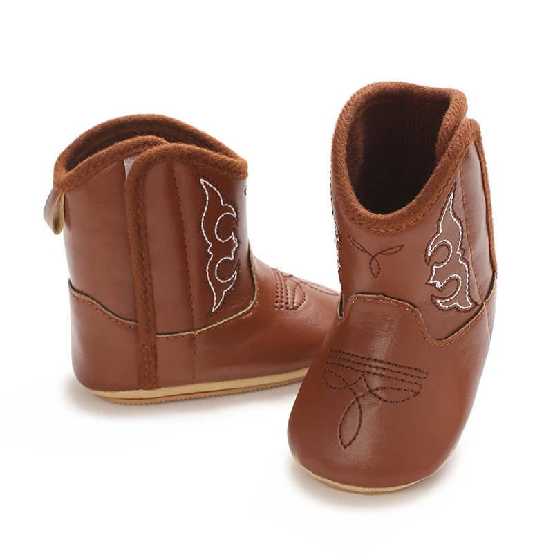 Suitable For Boys And Girls 0-12 Months Western Cowboy Boots For Spring And Autumn Anti Slip Indoor Outdoor Babies Winter