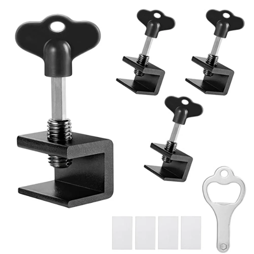 Description Picture 3 of itemSliding Sash Stopper Cabinet Locks Adjustable Sliding Window Lock Anti-theft Door Stop Aluminum Alloy Door Frame Security Lock