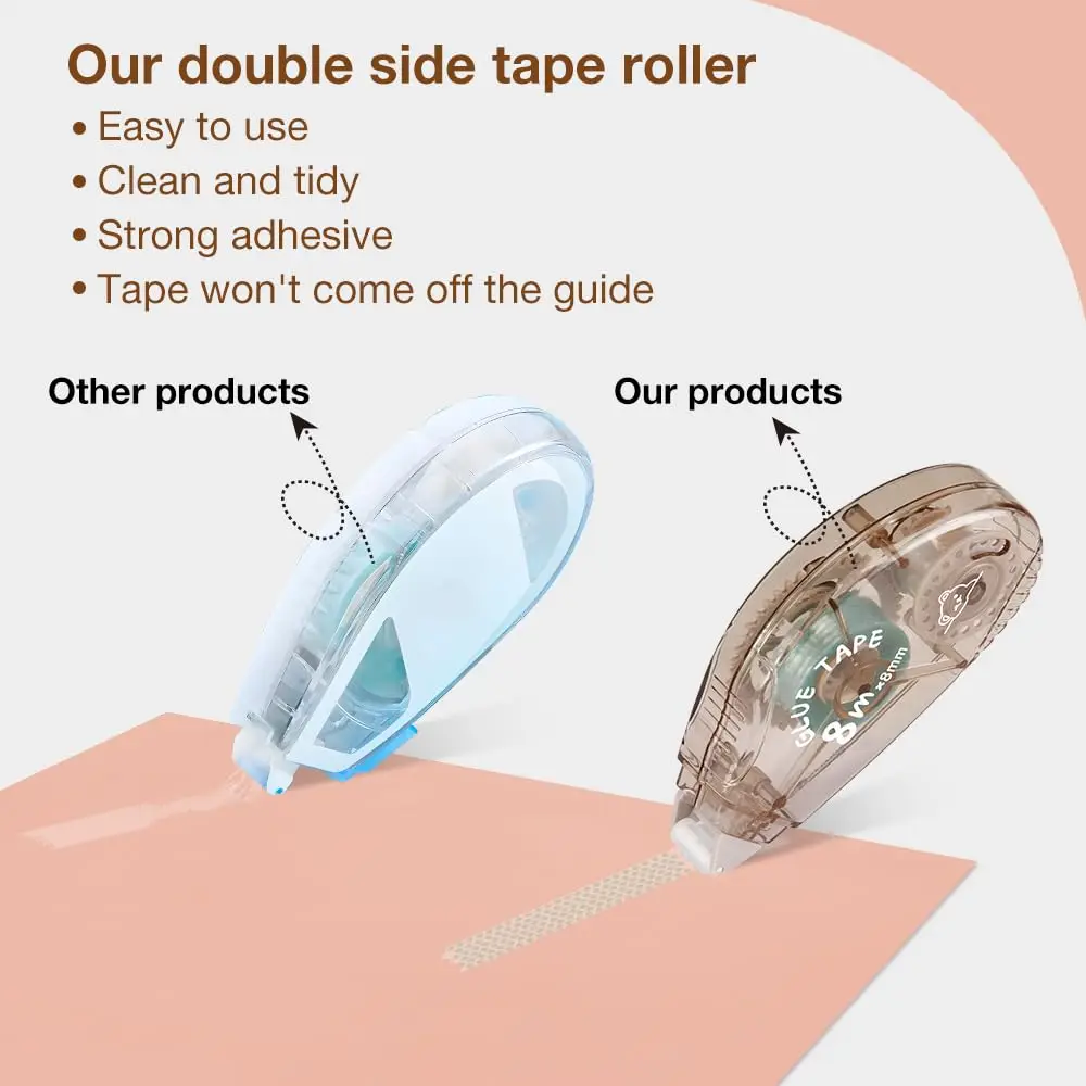 8-pack handmade office stickers, stamps, notes, large capacity double-sided glue tape for scrapbooking 3