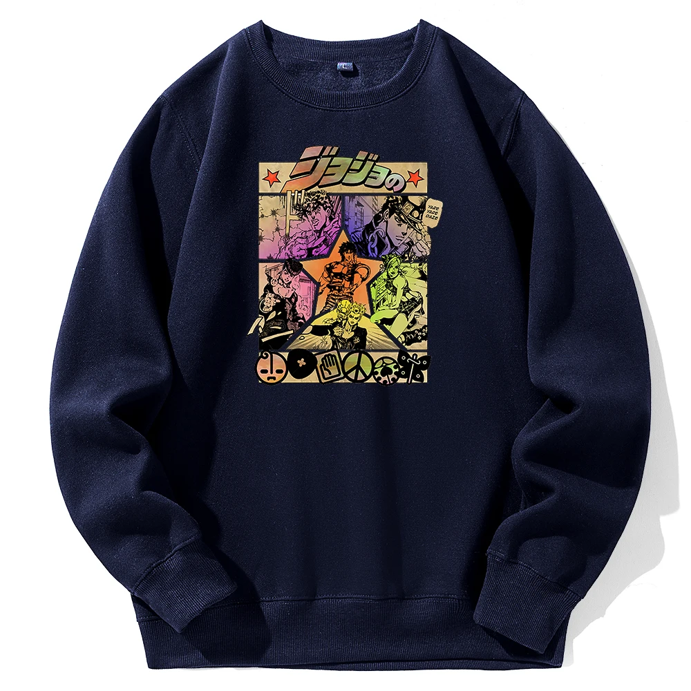 

Men'S Hoodie Jojo'S Page Pattern Spring Anime Sport Pullover Fleece Casual Top Mens Harajuku Oversized Sweatshirts For Men
